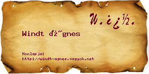 Windt Ágnes névjegykártya